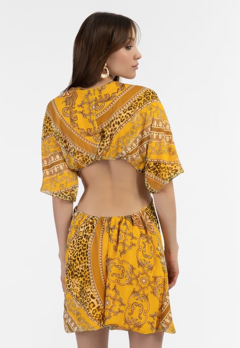 Faina Mini-jurk met uitsparingen Dames geel - Image 4