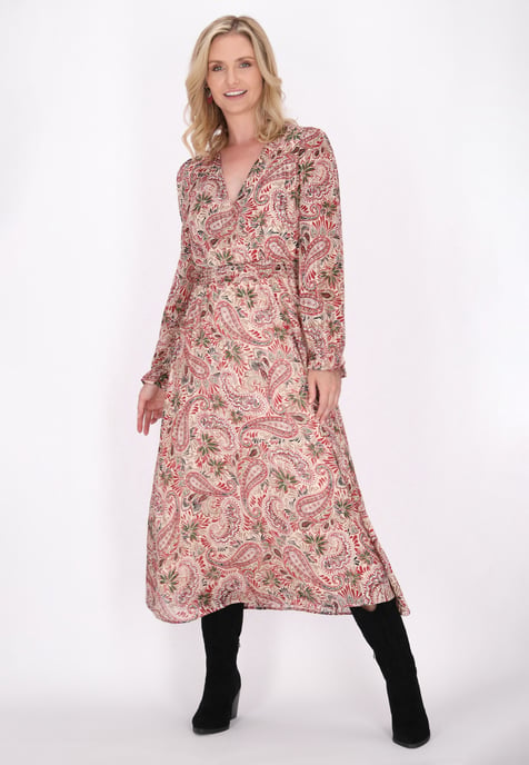 usha Jurk Dames Wol Wit Veelkleurig - Image 3