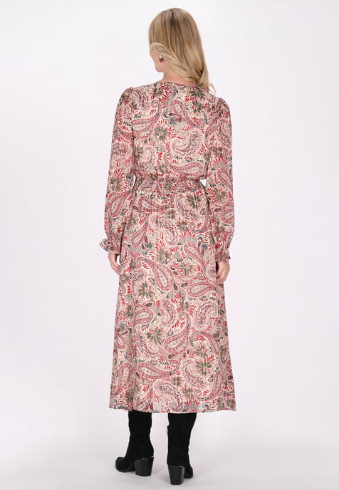 usha Jurk Dames Wol Wit Veelkleurig - Image 4