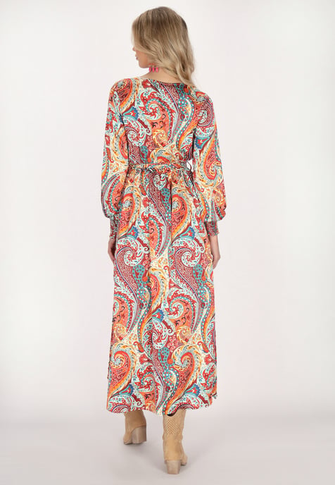 usha jurk Dames Oranje Veelkleurig - Image 4