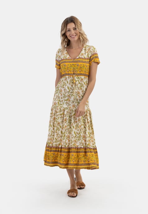 usha Zomerjurk Dames Wol Wit Veelkleurig - Image 2