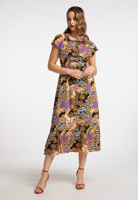 Faina midi-jurk Dames Oranje Veelkleurig - Image 2
