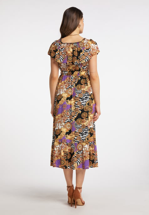 Faina midi-jurk Dames Oranje Veelkleurig - Image 3