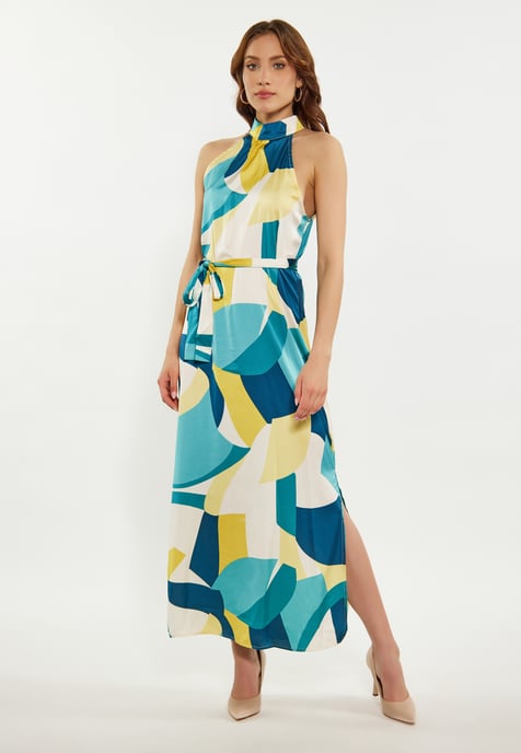 Faina Jurk Dames Blauw Veelkleurig - Image 2