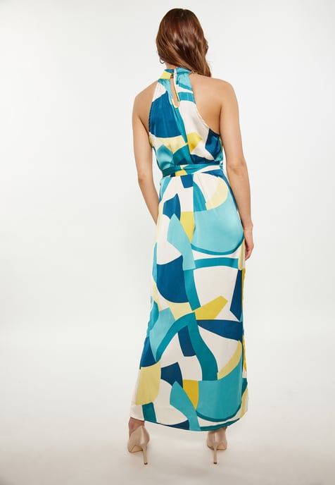 Faina Jurk Dames Blauw Veelkleurig - Image 3