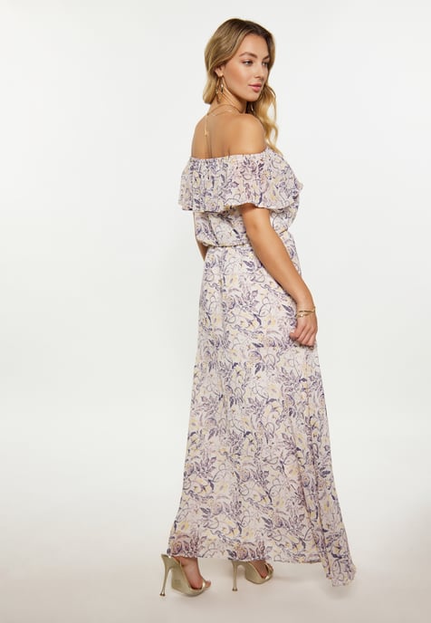 Faina Jurk Dames wit lila - Image 4