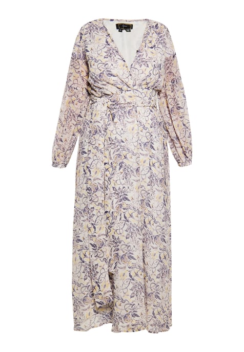 Faina Jurk Dames wit lila - Image 1