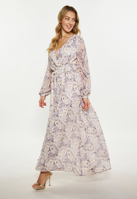 Faina Jurk Dames wit lila - Image 2