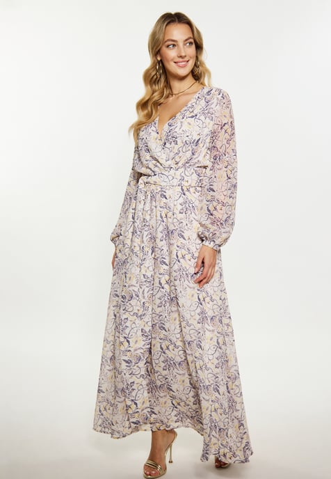 Faina Jurk Dames wit lila - Image 3