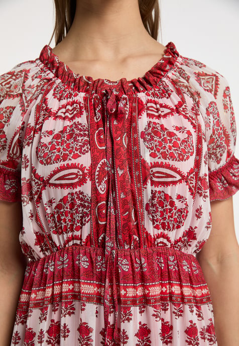 usha Maxi-jurk met all-over print Dames Rood Veelkleurig - Image 5
