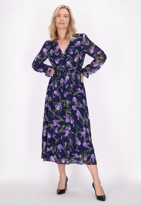usha Jurk Dames Blauw Veelkleurig - Image 3