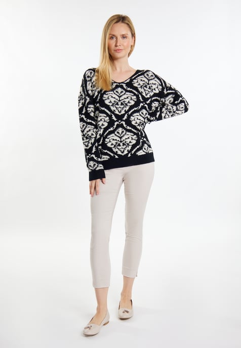 usha Knitted pullover women black/cream - Image 2