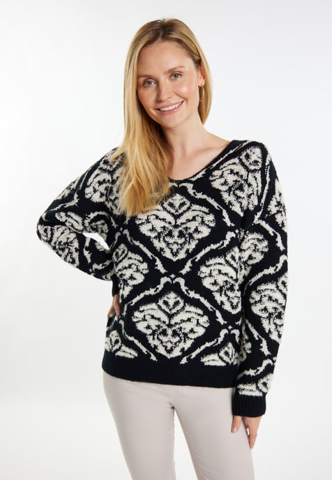 usha Knitted pullover women black/cream - Image 3