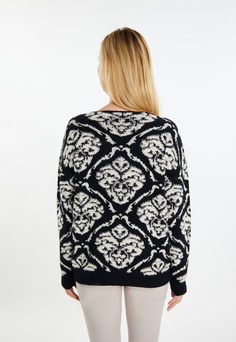 usha Knitted pullover women black/cream - Image 4