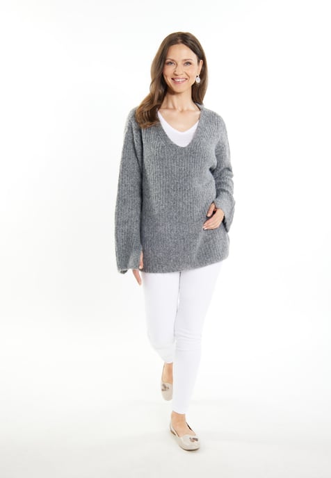 usha Knitted pullover women Grey melange - Image 2