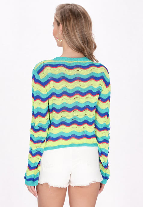 IZIA Jumper vrouwen aqua veelkleurig - Image 4