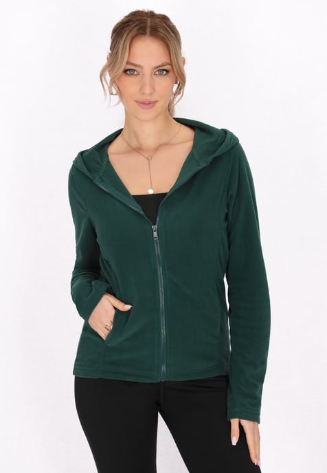 Faina fleece jacket women dark green - Image 3