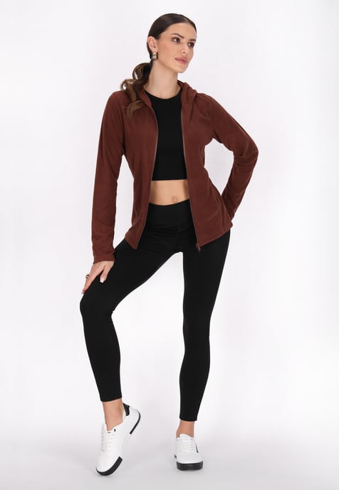 Faina Fleece jas Dames bruin - Image 2