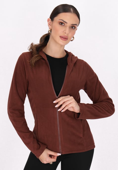 Faina Fleece jas Dames bruin - Image 3