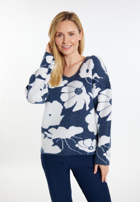 usha Knitted pullover women marine white - Image 3