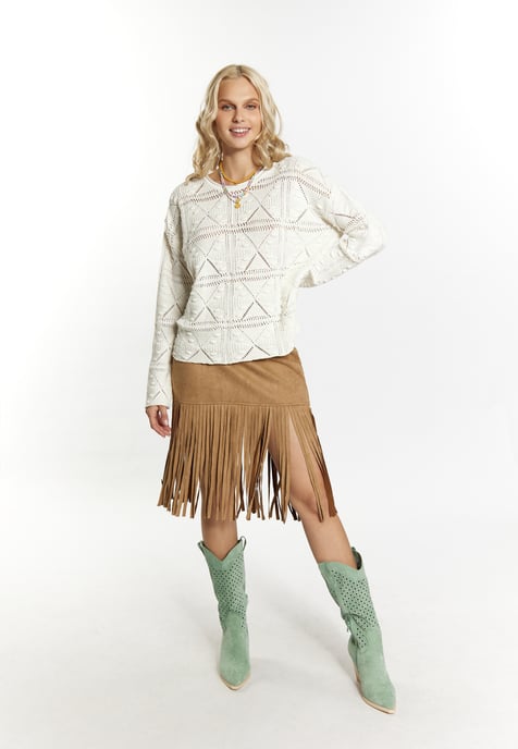 IZIA Gebreide trui Dames wolwit - Image 2