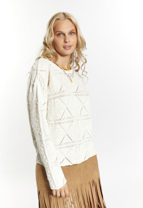 IZIA Gebreide trui Dames wolwit - Image 3