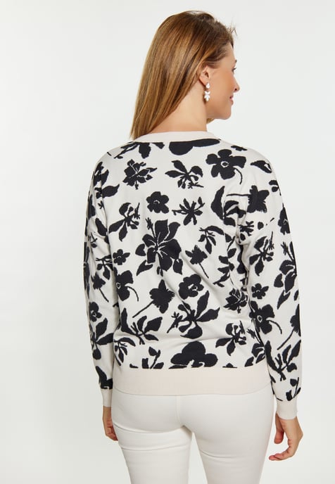 usha Jumper Dames wol wit zwart - Image 5