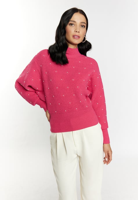 Faina Gebreide trui met kralen Dames roze - Image 3