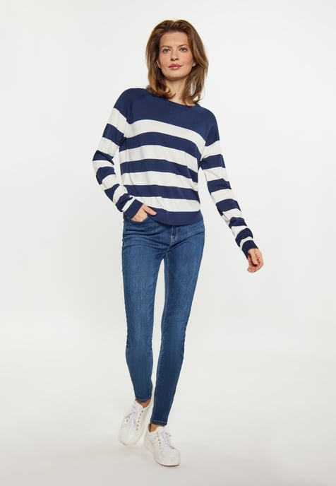 usha Jumper Dames marine wit - Image 2