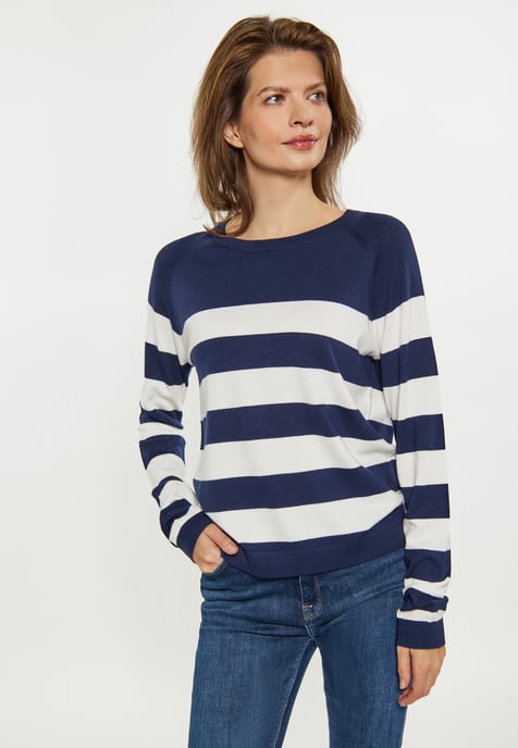 usha Jumper Dames marine wit - Image 3