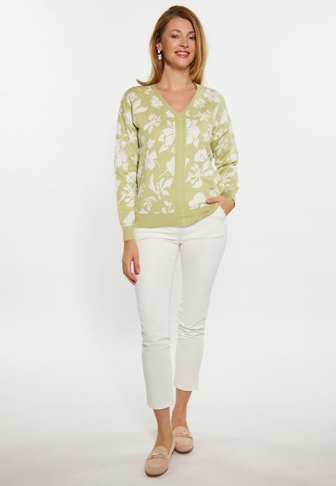 usha Jumper Dames Lichtgroen gebroken wit - Image 2