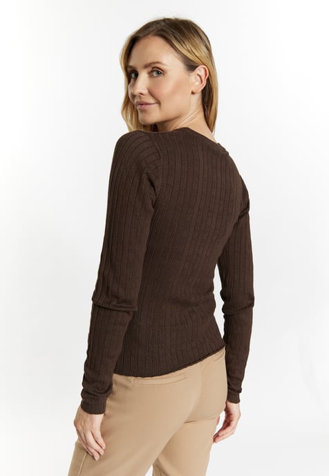 usha Gebreide trui Dames donkerbruin - Image 4