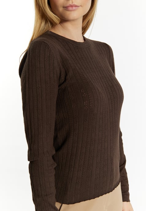 usha Gebreide trui Dames donkerbruin - Image 5