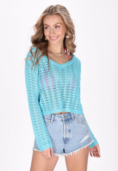 IZIA Jumper vrouwen turquoise - Image 3