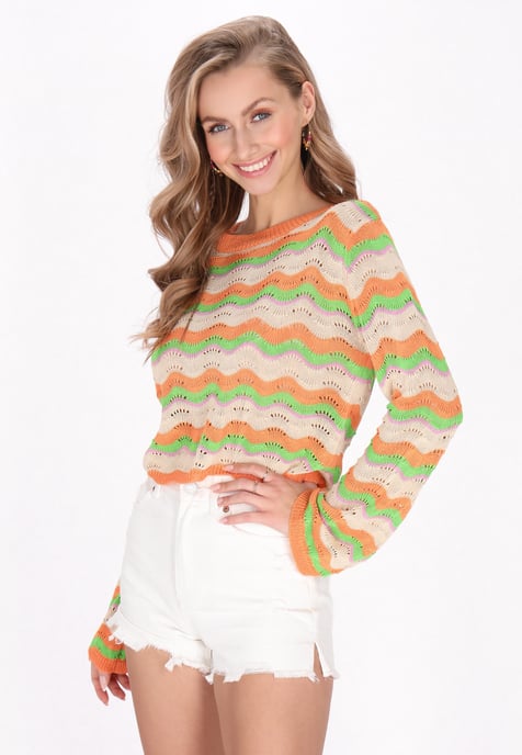 IZIA Jumper vrouwen oranje veelkleurig - Image 3