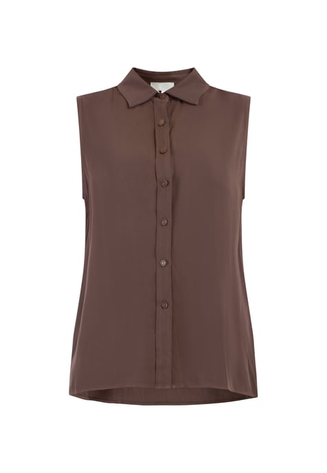 RISA blouse top women dark brown - Image 1