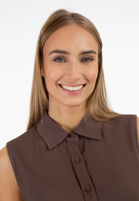 RISA blouse top women dark brown - Image 5