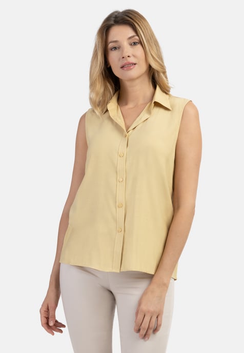 usha blouse top women light yellow - Image 3
