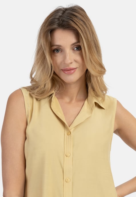 usha blouse top women light yellow - Image 5