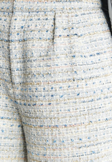 Faina Bouclé korte broek Dames Lichtblauw Veelkleurig - Image 5