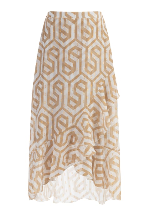 Faina midirok Dames beige wit - Image 1
