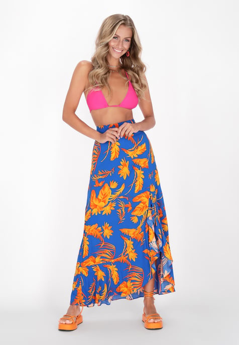 IZIA rok vrouwen blauw geel - Image 2