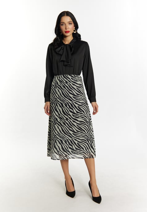 Faina Rok met zebraprint Dames wit zwart - Image 2