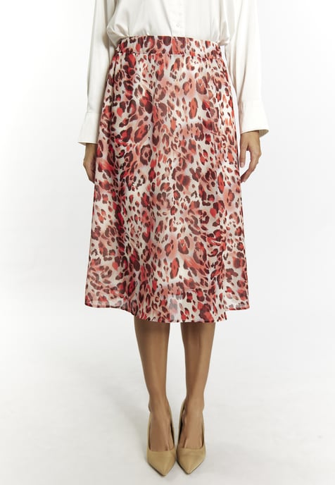 Faina Rok met luipaardprint Dames Rood Veelkleurig - Image 3