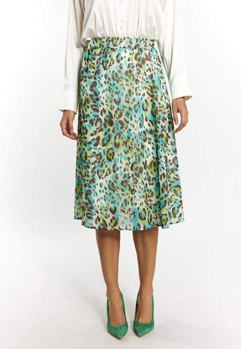 Faina Rok met luipaardprint Dames Turkoois Veelkleurig - Image 3