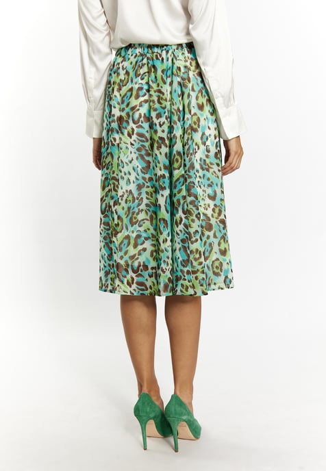 Faina Rok met luipaardprint Dames Turkoois Veelkleurig - Image 4
