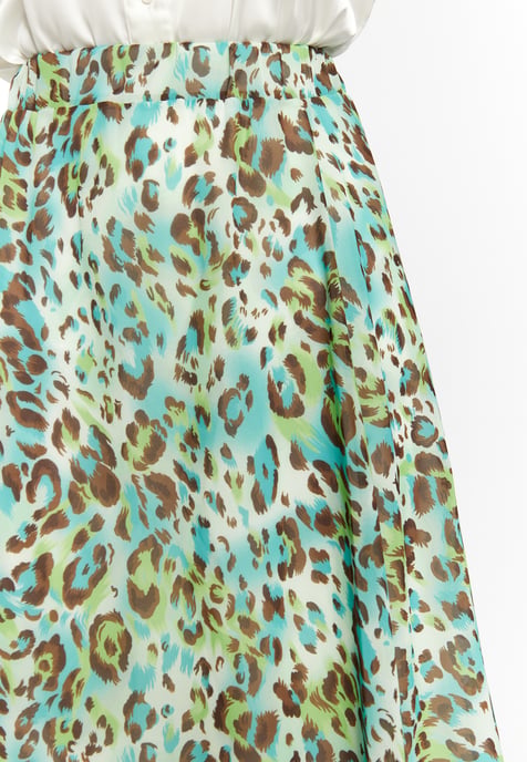 Faina Rok met luipaardprint Dames Turkoois Veelkleurig - Image 5