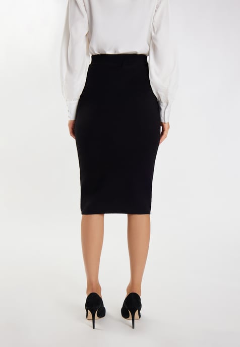 Faina Gebreide midi-rok Dames zwart - Image 4