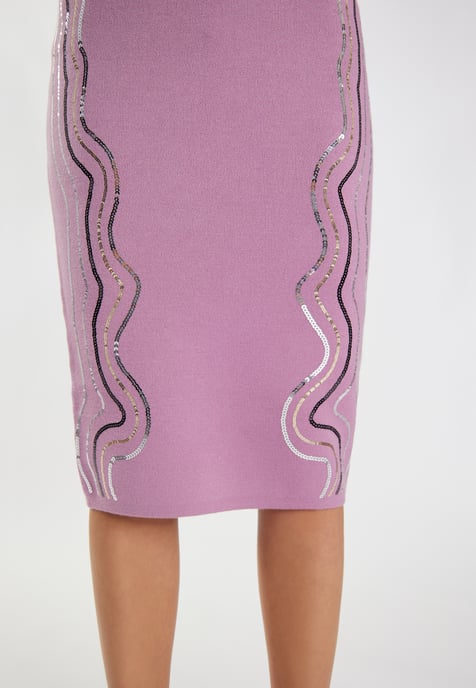 Faina Gebreide midi-rok Dames Mauve - Image 5