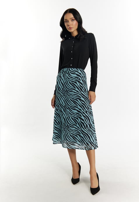 Faina Rok met zebraprint Dames Lichtblauw zwart - Image 2